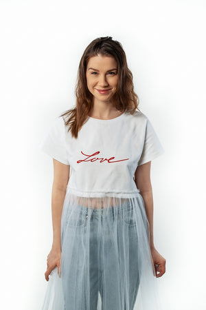Tričko/šaty LOVE bílé